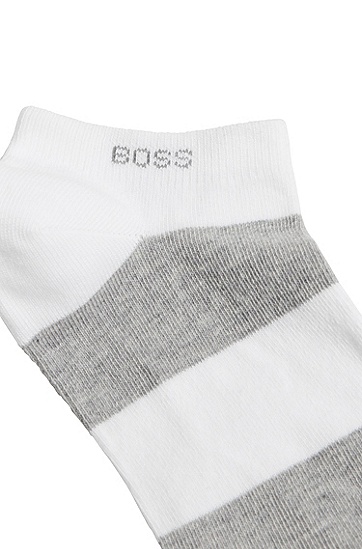 BOSS 博斯棉质混纺短袜三双装,  100_White