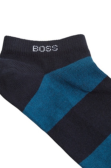 BOSS 博斯棉质混纺短袜三双装,  401_Dark Blue