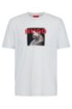 Cotton-jersey regular-fit T-shirt with animal artwork, Light Beige