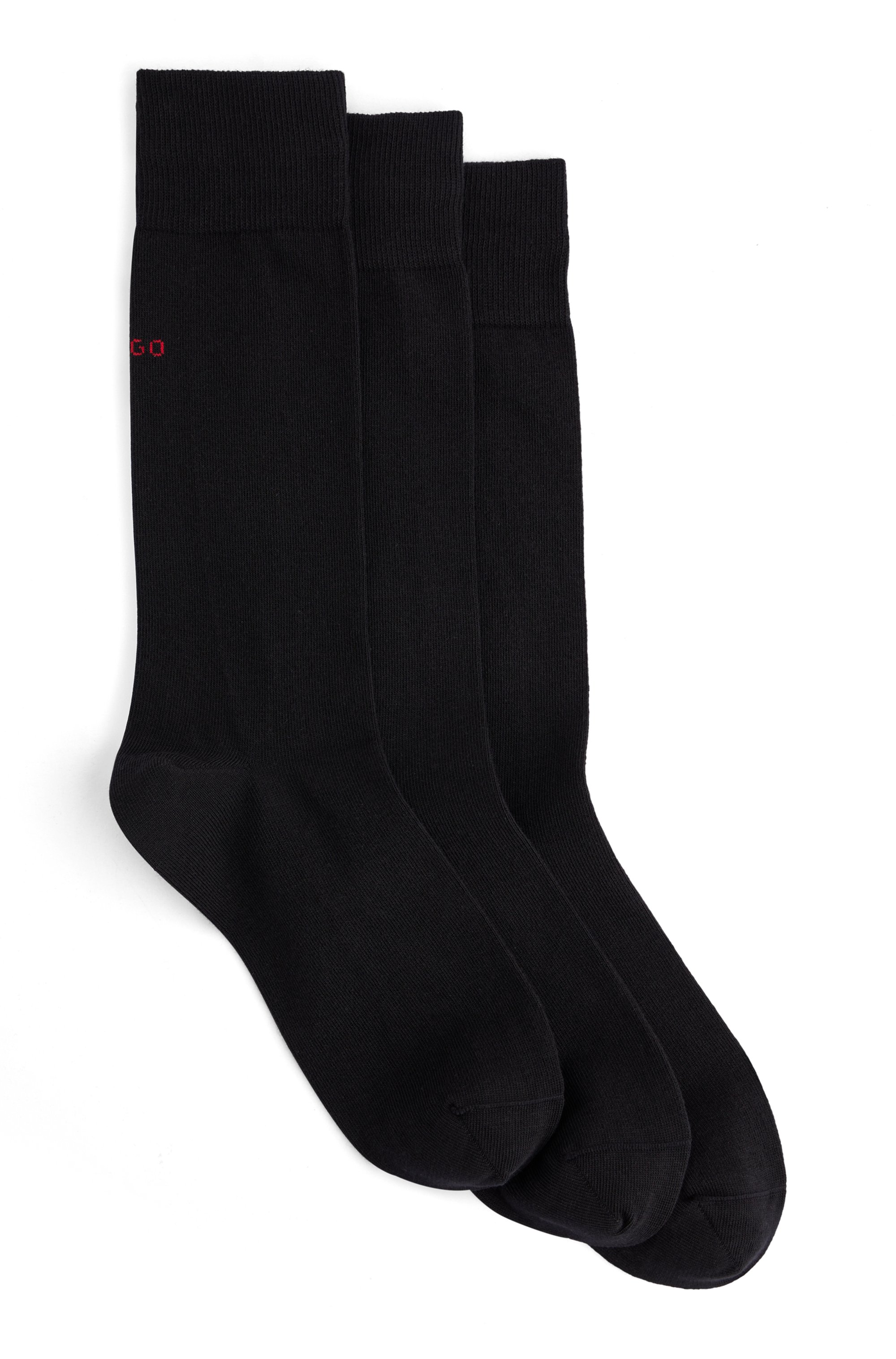 Set van drie paar sokken in een katoenmix, Zwart