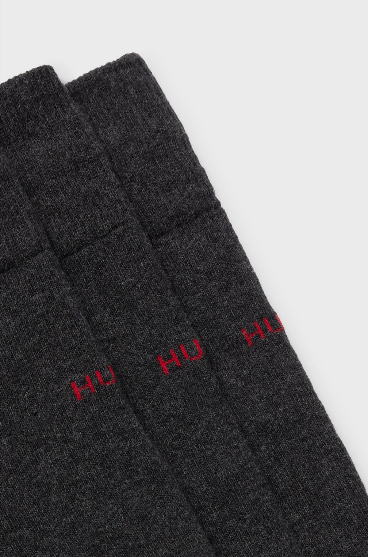 Triple-pack of regular-length socks in a cotton blend, Dark Grey