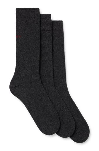 Set van drie paar sokken met normale lengte van een katoenmix, Grijs