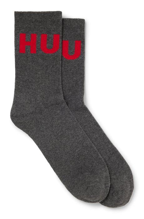 Two-pack of socks in a cotton blend, Grey