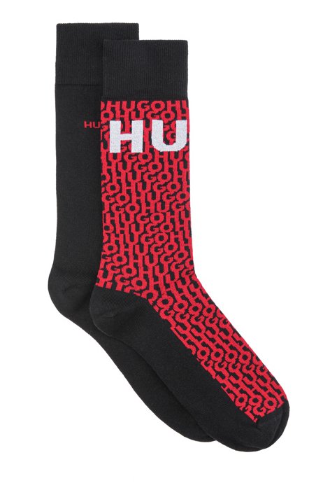 Two-pack of unisex socks in a cotton blend, Black