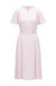 Belted dress with open neckline, light pink
