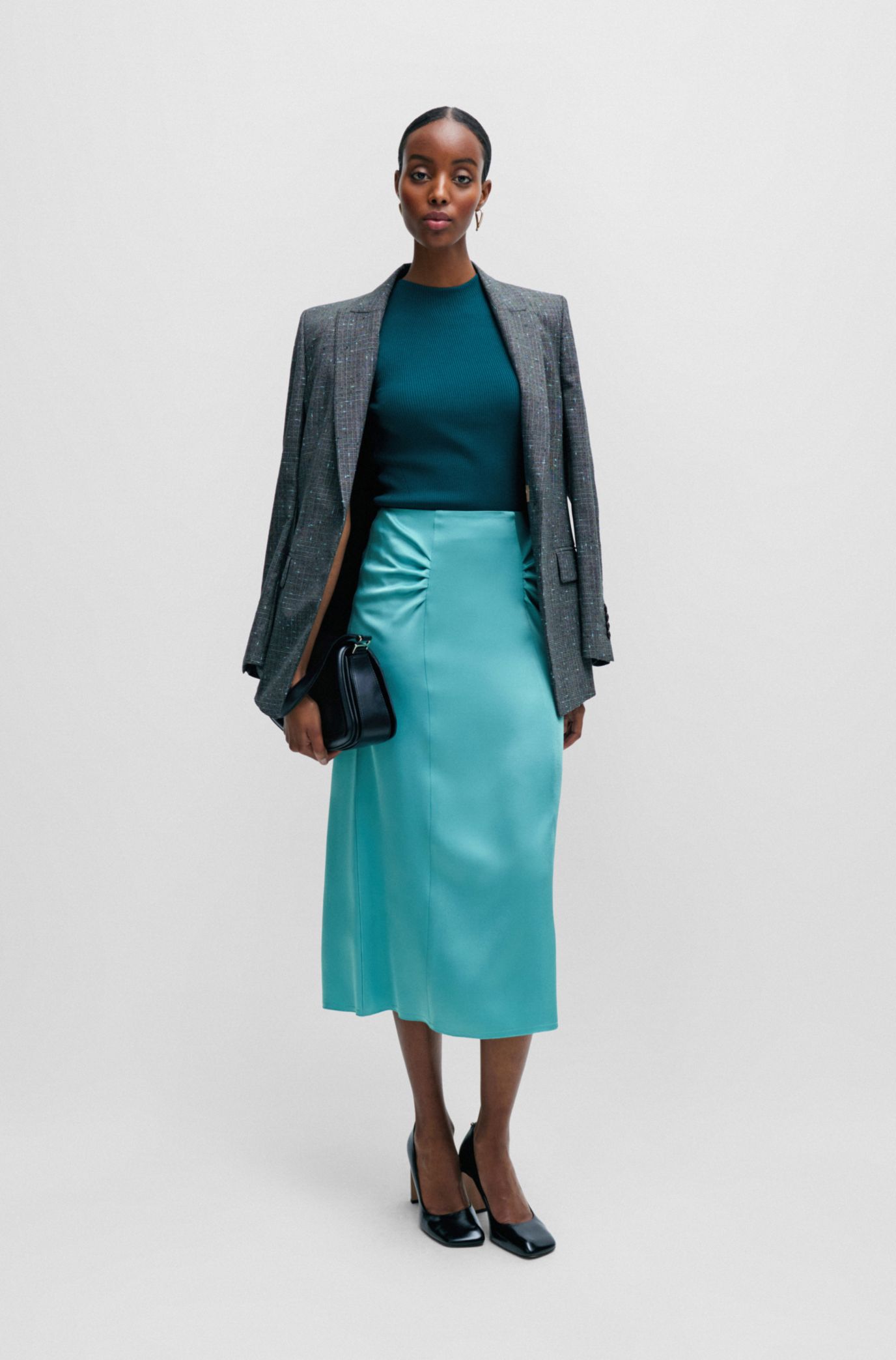 Hugo boss outlet green pencil skirt