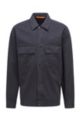 Oversized-fit overshirt in heavyweight cotton twill, Dark Blue