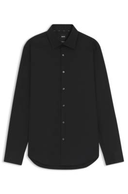 Boss Regular-fit stretch-cotton shirt kostymskjortor herr – bild 4