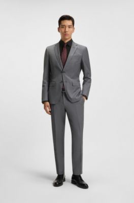 Chemise Regular Fit &agrave; rayures en popeline de coton stretch facile &agrave; repasser, Noir