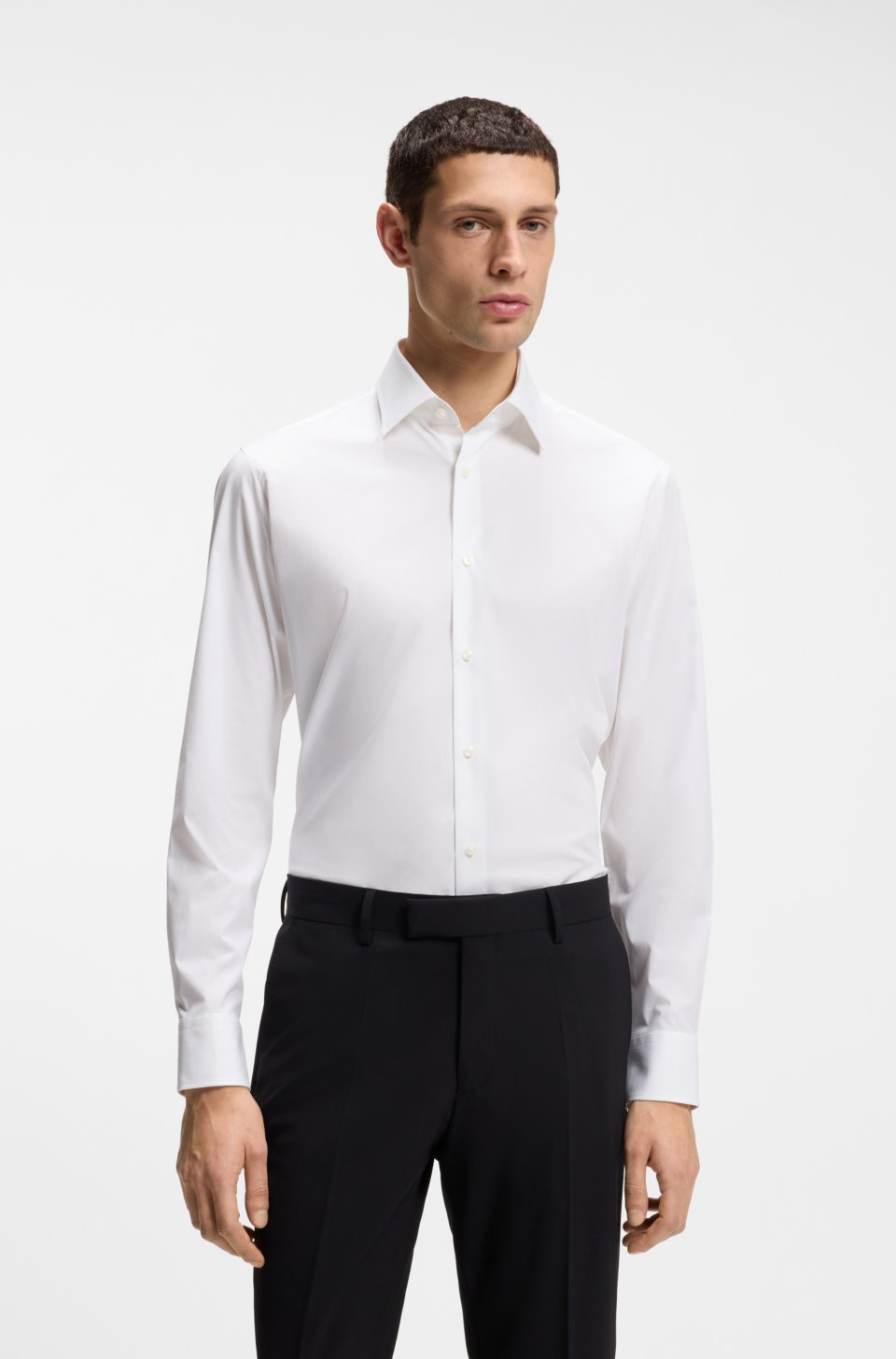 Regular-fit stretch-cotton shirt