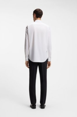 Boss Regular-fit stretch-cotton shirt kostymskjortor herr – bild 3