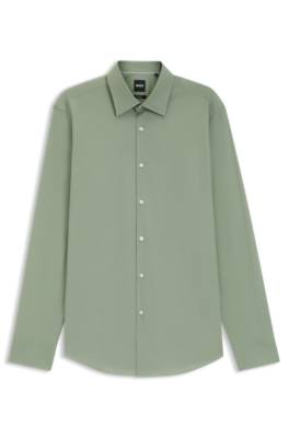 Boss Regular-fit stretch-cotton shirt kostymskjortor herr – bild 4