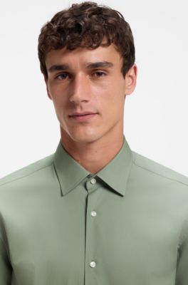 Camicia regular fit in cotone elasticizzato, Calce