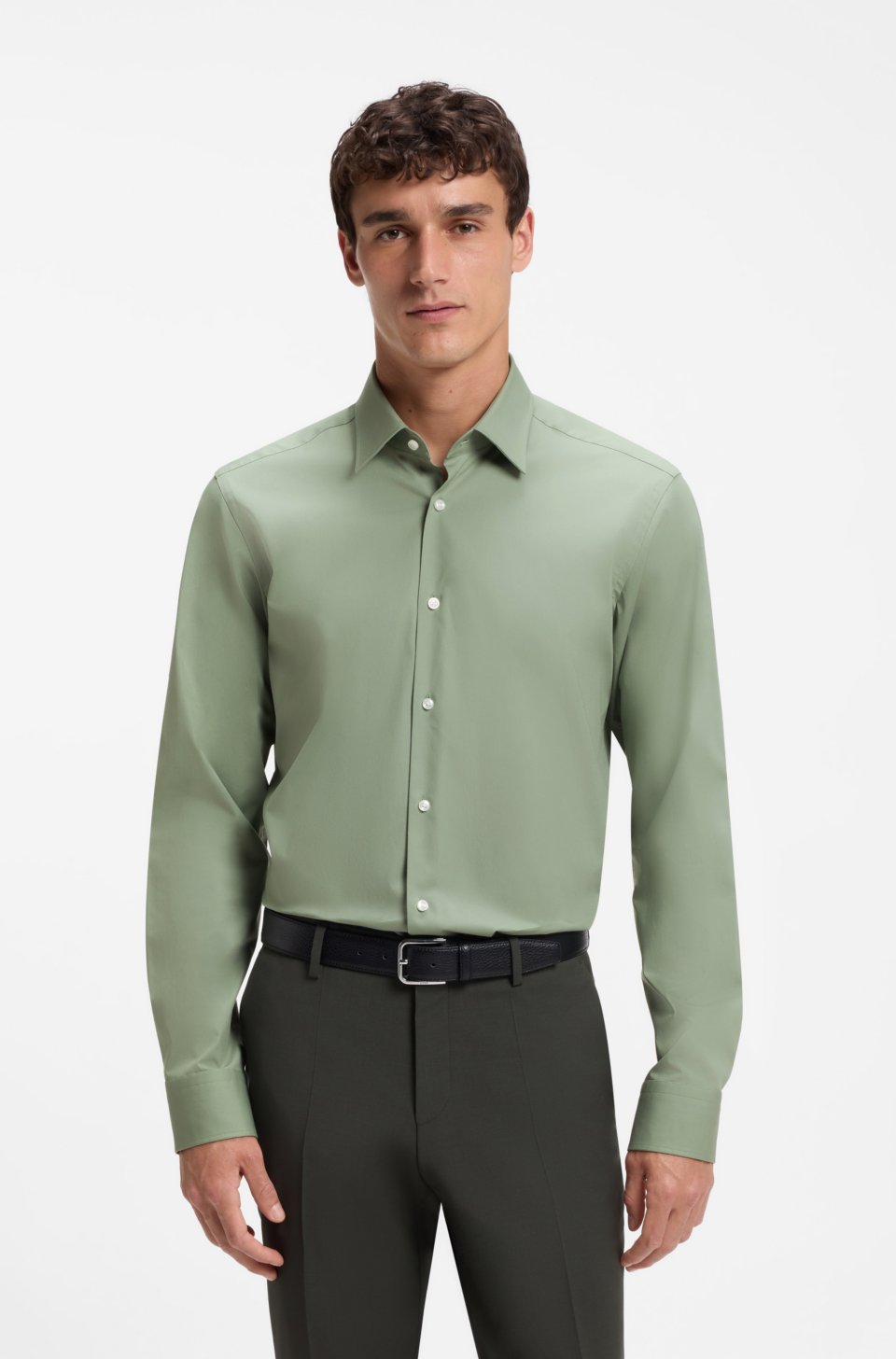 Regular-fit stretch-cotton shirt