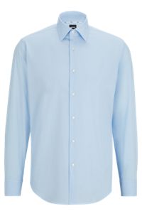 Regular-fit overhemd van popeline van gemakkelijk te strijken katoen, Lichtblauw