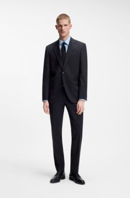 Chemise Regular Fit &agrave; rayures en popeline de coton stretch facile &agrave; repasser, bleu clair