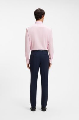 Regular-fit shirt in easy-iron stretch-cotton poplin, Light Pink