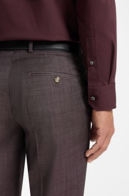 Regular-fit stretch-cotton shirt, Brown