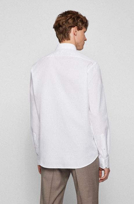 BOSS - Regular-fit shirt in structured organic cotton