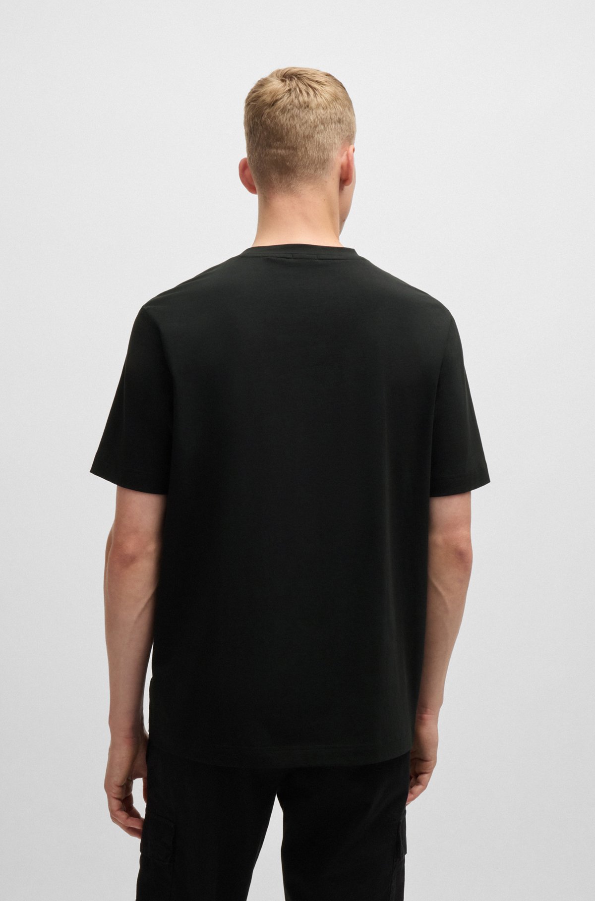 BOSS - Relaxed-fit T-shirt in stretch cotton with logo print BOSS - Relaxed-fit T-shirt in stretch cotton with logo print