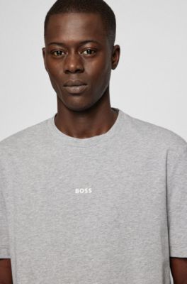 BOSS - Relaxed-fit T-shirt in stretch cotton with logo print 