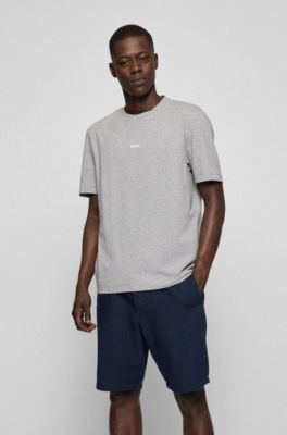 BOSS - Relaxed-fit T-shirt in stretch cotton with logo print 