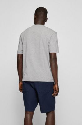 BOSS - Relaxed-fit T-shirt in stretch cotton with logo print 
