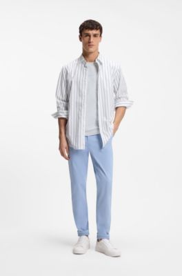 ストレッチコットン Tシャツ コントラストロゴ, ライトグレー