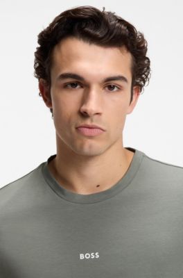 Relaxed-fit T-shirt with a layered logo print, Grey