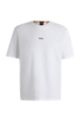 T-shirt relaxed fit in cotone elasticizzato con logo stampato, Bianco