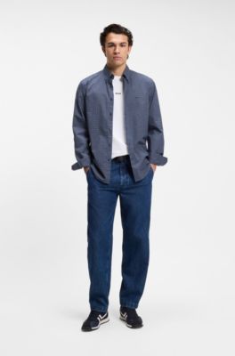 T-Shirt aus Stretch-Baumwolle mit Logo-Print, Wei&szlig;