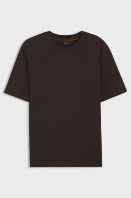 Relaxed-fit T-shirt with a layered logo print, Dark Brown