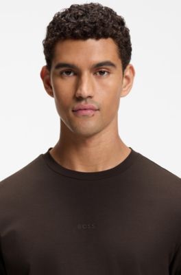 Stretch-cotton T-shirt, Dark Brown