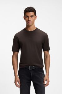 Relaxed-fit T-shirt with a layered logo print, Dark Brown
