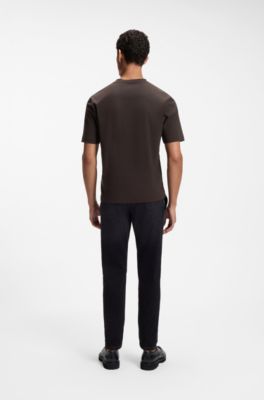 Relaxed-fit T-shirt with a layered logo print, Dark Brown