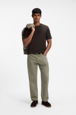 Stretch-cotton T-shirt, Dark Brown
