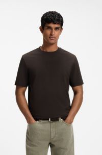 Stretch-cotton T-shirt, Dark Brown