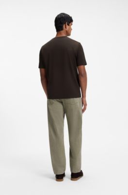 Stretch-cotton T-shirt, Dark Brown