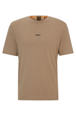 BOSS - Mercerized-cotton polo shirt with ripstop structure