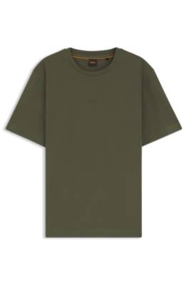 Stretch-cotton T-shirt with logo print 1