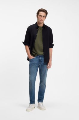 Relaxed-fit T-shirt with a layered logo print, Olive