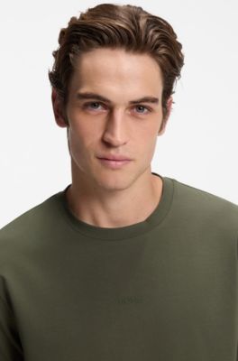 Relaxed-fit T-shirt with a layered logo print, Olive