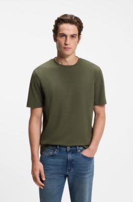 Relaxed-fit T-shirt with a layered logo print, Olive