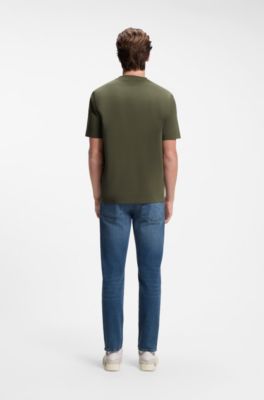 Relaxed-fit T-shirt with a layered logo print, Olive