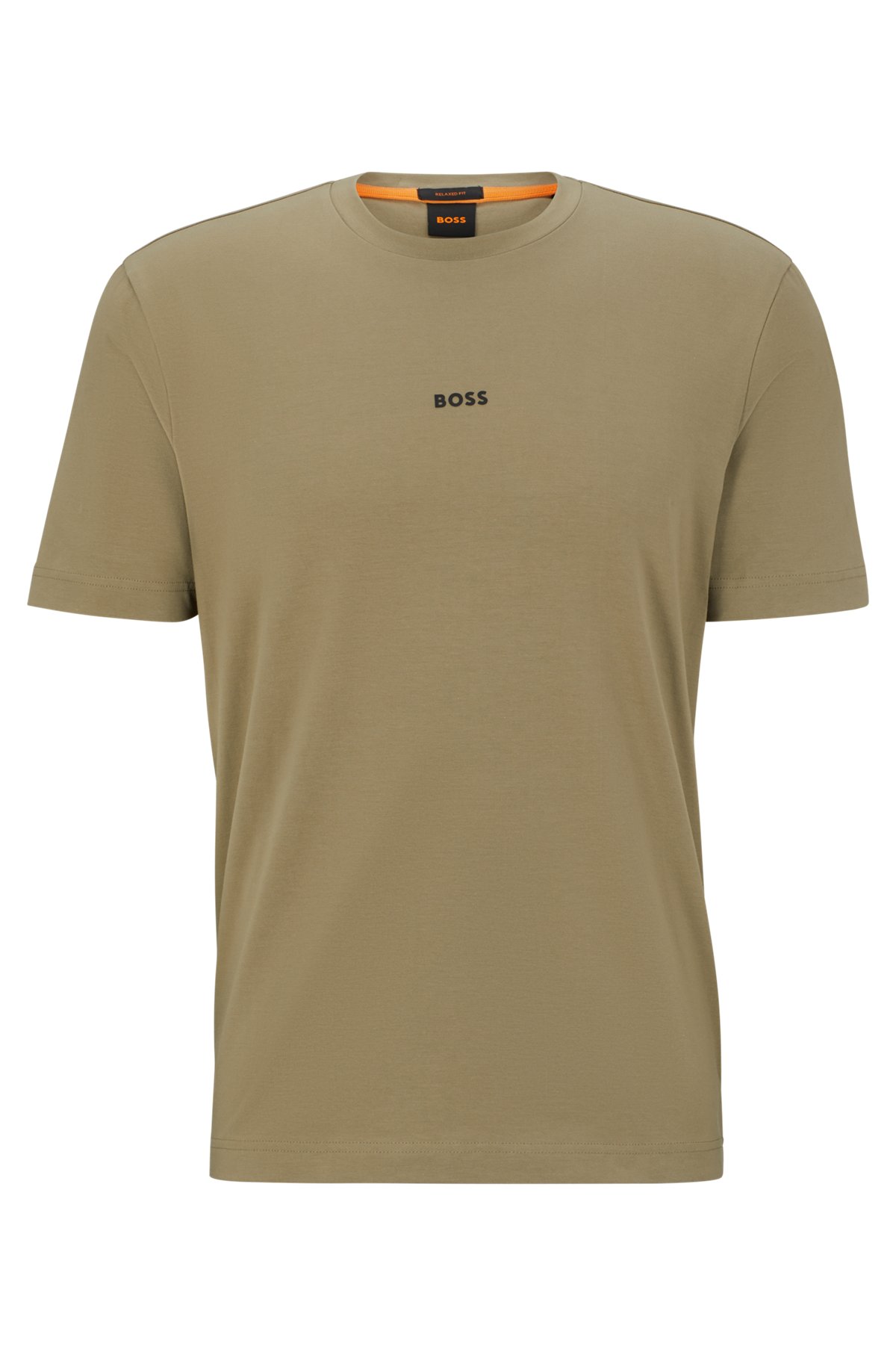 T-shirt Relaxed Fit en coton stretch, à logo imprimé, Kaki