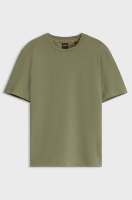Stretch-cotton T-shirt, Khaki