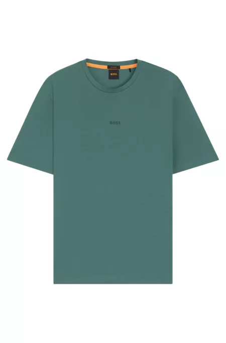 Relaxed-fit T-shirt in stretch cotton with logo print