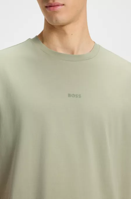 Relaxed-fit T-shirt in stretch cotton with logo print