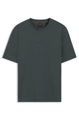 Boss Uomo Verde Scuro T-Shirt In Cotone Elasticizzato