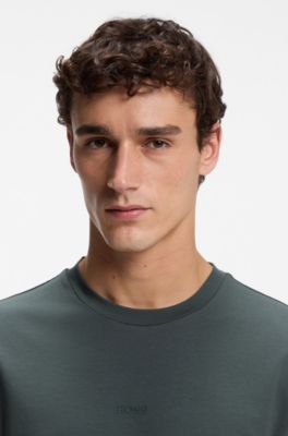 Stretch-cotton T-shirt, Dark Green